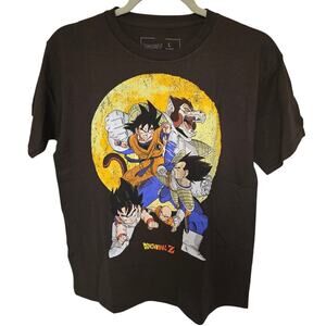 Dragon Ball Z Great Transform Men's L Dark Brown Shirt Goku Vegeta NWOT NEW